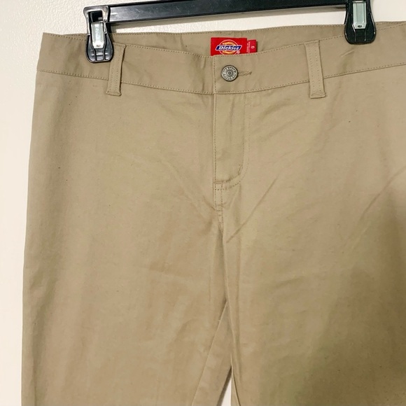 Dickies Girl Juniors' Dealer No Pocket Straight Leg Pants, Khaki - Picture 5 of 8